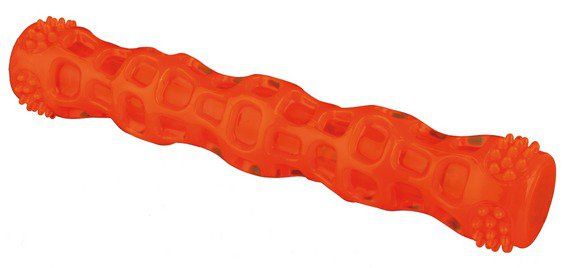H&aacute;dzacie tyč so zvukom 28 cm, termoplast.guma TPR, robustn&aacute; je hračka vhodn&aacute; pre psov v&scaron;etk&yacute;ch plemien a vekov&yacute;ch kateg&oacute;ri&iacute;, ktor&aacute; zaist&iacute; v&aacute;&scaron;mu ps&iacute;kovi dlh&e