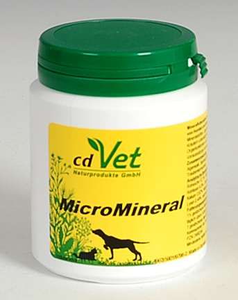 cdVet Micro Mineral je př&iacute;rodn&iacute; doplněk v&yacute;živy z bylin, ovocn&yacute;ch extraktů, kvasnic a mořsk&yacute;ch řas pro psy a kočky, kter&yacute; v oblasti B + H vitam&iacute;nů, miner&aacute;ln&iacute;ch l&aacute;tek a stopov&yacute;c