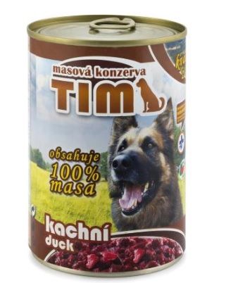 Jedn&aacute; se o celomletou 100% masovou konzervu složenou z kachny, ořezů hověz&iacute;ho masa a drobů. V&yacute;robek může obsahovat kosti.