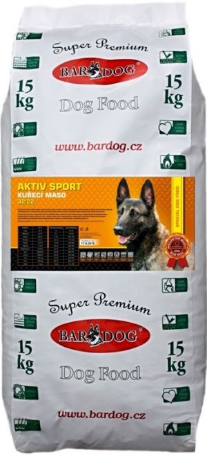 BARDOG AKTIV SPORT - KUŘEC&Iacute; MASO 32/22 15kg je určen pro těžce pracuj&iacute;c&iacute; a sportovn&iacute; psy, (policie, voj&aacute;ci, loveck&eacute; a saňov&eacute; psy) kteř&iacute; jsou vystaveni vysok&eacute; fyzick&eacute; z&aacute;těži ne