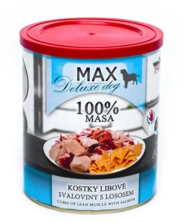 Nejlep&scaron;&iacute; v&yacute;běr kousků masa. Masov&aacute; konzerva je naplněna ze 75 % směs&iacute; hověz&iacute; a vepřov&eacute; svaloviny a 25 % lososem.