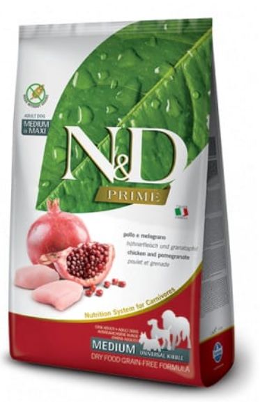 Granule pro dospěl&eacute; psy středn&iacute;ch a velk&yacute;ch plemen bez obilovin, s kuřec&iacute;m masem a gran&aacute;tov&yacute;m jablkem.