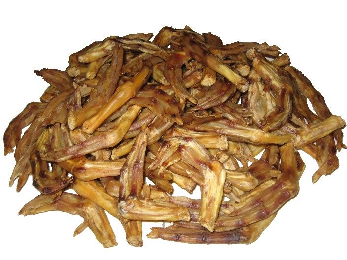 Dozlatova vysu&scaron;en&eacute; kachn&iacute; pař&aacute;tky bez dr&aacute;pků pro psy.