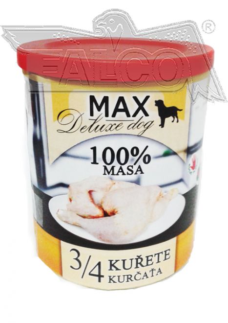 MAX 3/4 kuřete 800g obsahuje vysok&yacute; pod&iacute;l svaloviny s vynikaj&iacute;c&iacute;mi nutričn&iacute;mi a dietn&iacute;mi hodnotami. V&yacute;hodn&eacute; balen&iacute;.