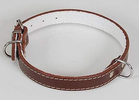 Hnědý obojek podšitý kožený obojek o velikosti 26-32cm