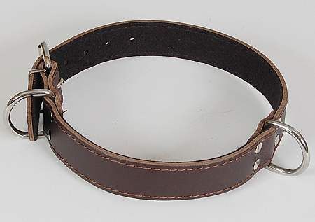 Hnědý obojek podšitý kožený obojek o velikosti 38-48cm